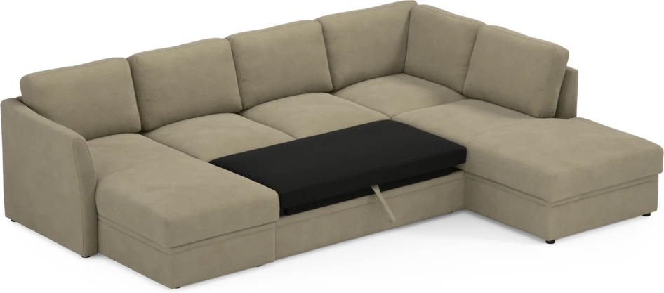 Öland - Bäddsoffa med schäslong vänster och divan höger - Beige