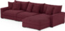 Rossi - 3-sits soffa med schäslong höger - Röd