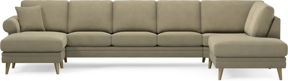 Eden - 3-sits soffa med schäslong vänster och divan höger - Beige