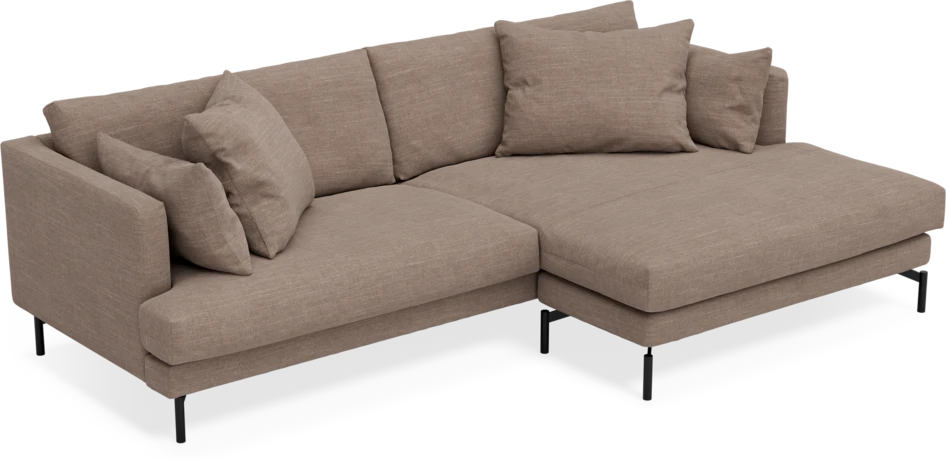 Harper - 4-sits med schäslong XL höger - Brun