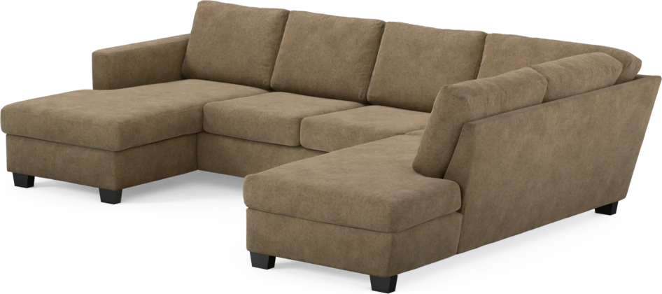 Friday - 3-sits soffa med schäslong vänster och divan höger - Brun