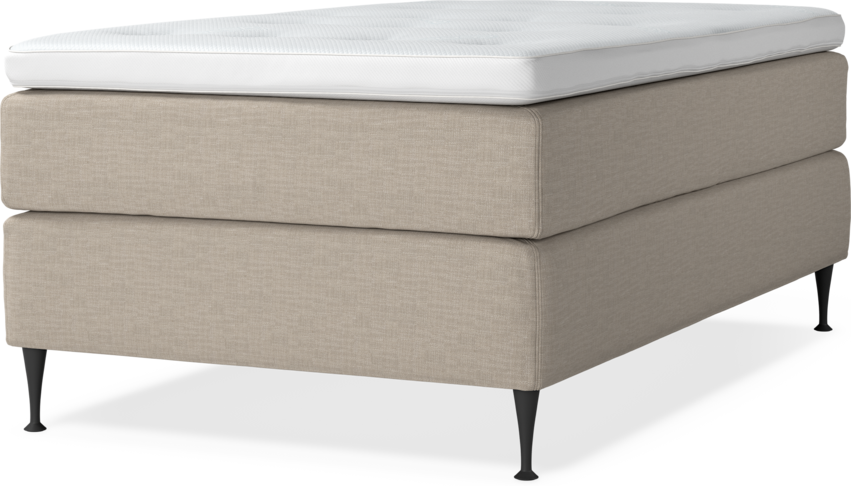 Delux Exclusive - Kontinentalsäng, enkelsäng 120 cm med bäddmadrass - Beige