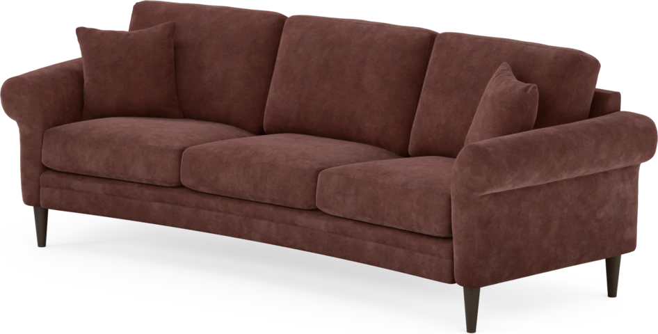 Eden - 3-sits soffa svängd - Röd