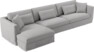 Willow - 4-sits soffa med schäslong vänster, med kappa - Grå
