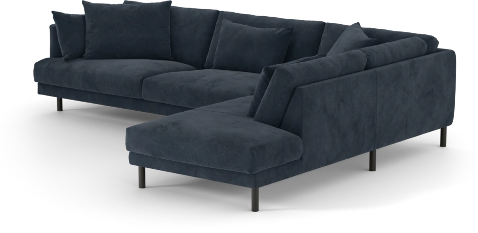 Harper - 3-sits soffa med divan höger - Blå