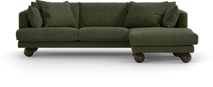 Harper - 4-sits med schäslong höger  - Grön