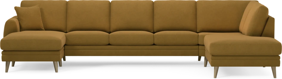 Eden - 3-sits soffa med schäslong vänster och divan höger - Gul