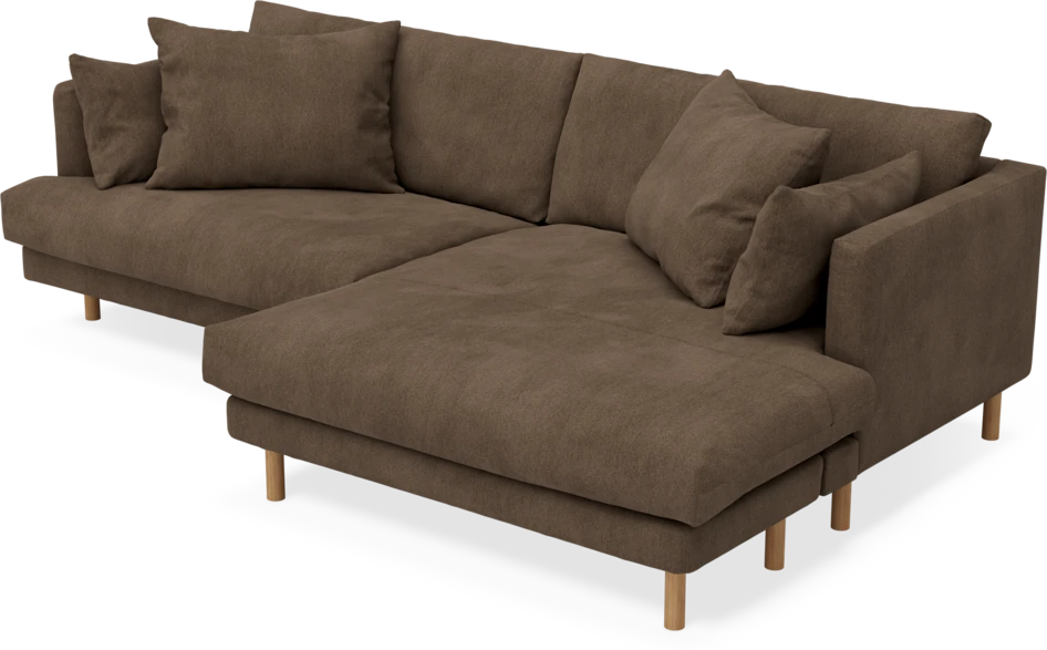 Harper - 4-sits med schäslong XL höger - Brun