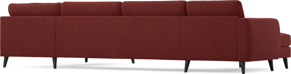 Bridge - 3-sits soffa med schäslong vänster och divan höger - Röd