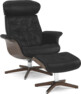 Timeout - Fåtölj och fotpall pikérad - Svart