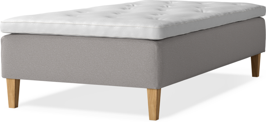 Delux Sense - Ramsäng, enkelsäng med bäddmadrass - Grå