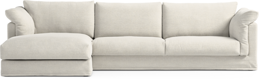 Cherrie Klädsel - 3-sits soffa med schäslong vänster - Vit