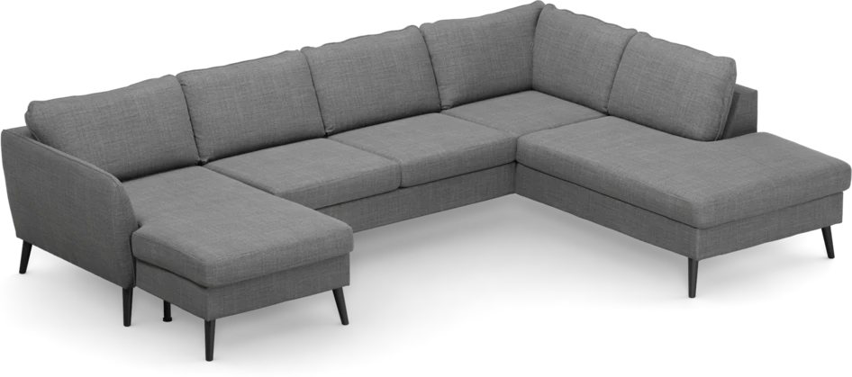 County - 3-sits soffa med schäslong vänster och divan höger - Grå