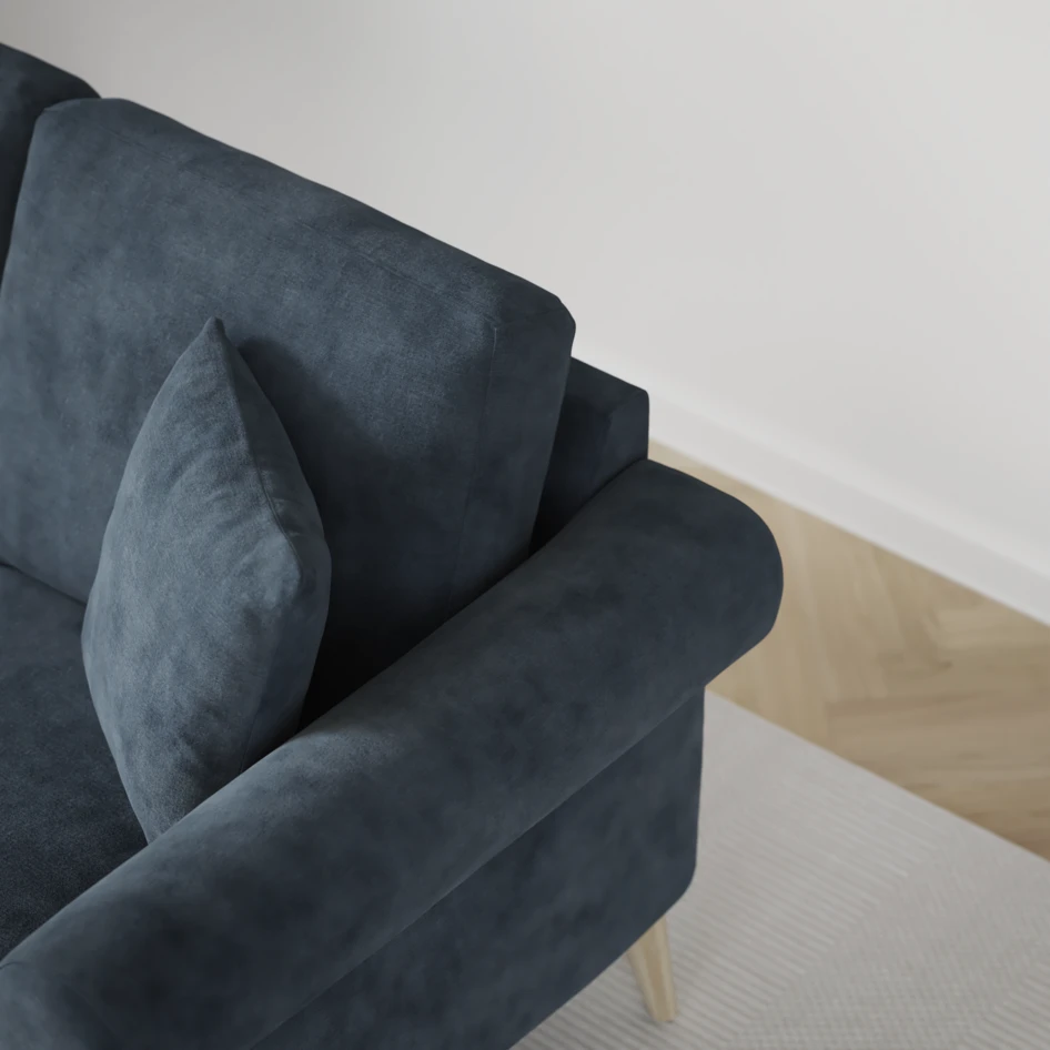 Eden - 3-sits soffa svängd - Blå