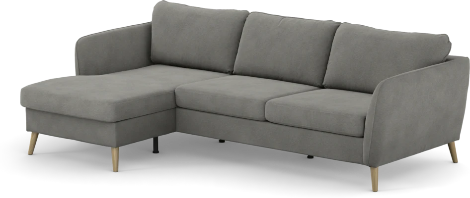 County - 3-sits soffa med flyttbar schäslong - Grå