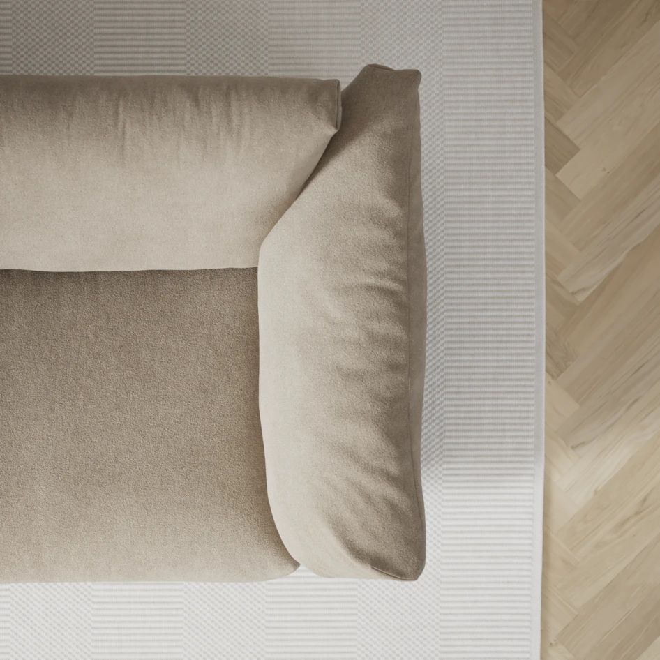 Cherrie - 3-sits soffa, hel dyna, fast klädsel - Beige