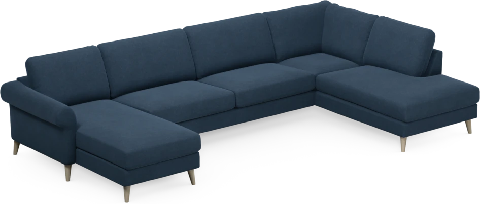 Bridge - 3-sits soffa med schäslong vänster och divan höger - Blå