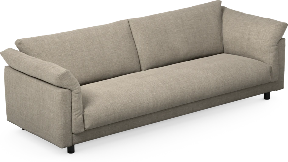 Cherrie - 4-sits soffa, hel dyna, fast klädsel - Beige