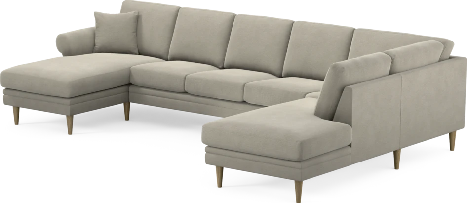 Eden - 3-sits soffa med schäslong vänster och divan höger - Brun