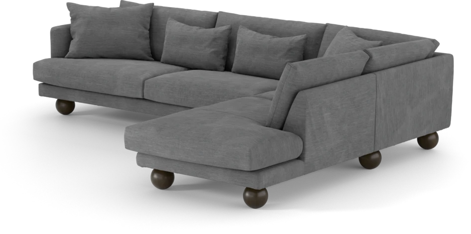 Harper - 3-sits soffa med divan höger - Grå