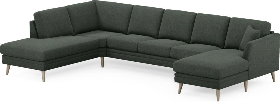 Eden - 3-sits soffa med divan vänster och schäslong höger - Grön