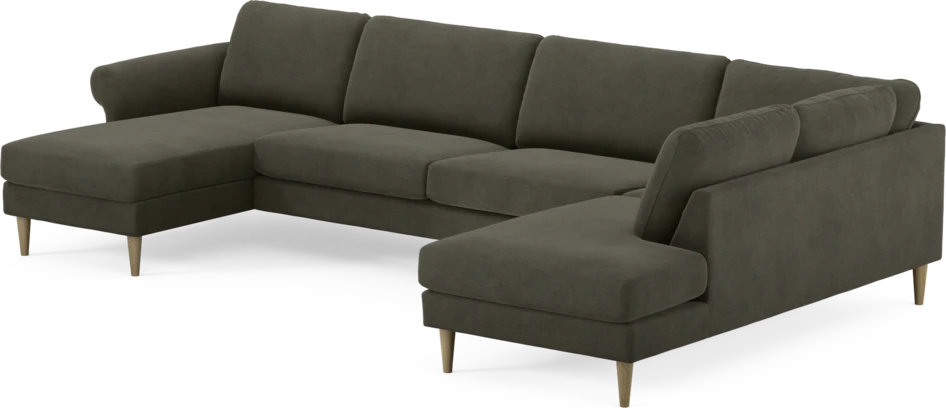 Bridge - 3-sits soffa med schäslong vänster och divan höger - Grå