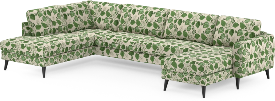 Bridge - 3-sits soffa med divan vänster och schäslong höger - Grön