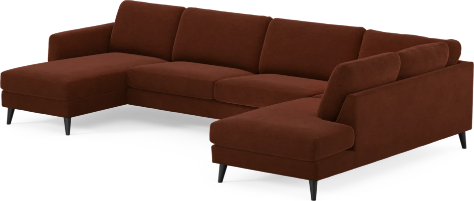 Bridge - 3-sits soffa med schäslong vänster och divan höger - Orange