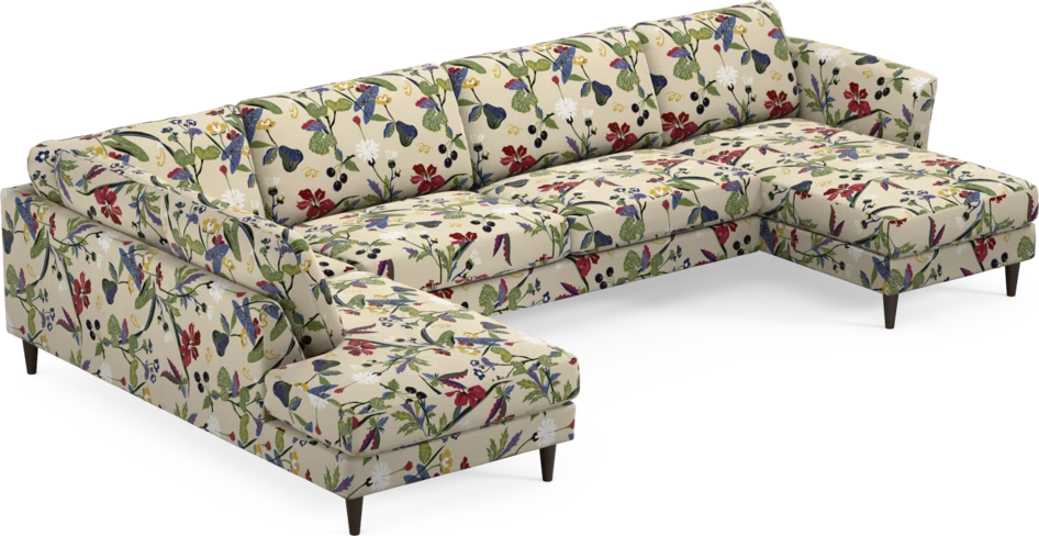 Bridge - 3-sits soffa med divan vänster och schäslong höger - Flerfärgad