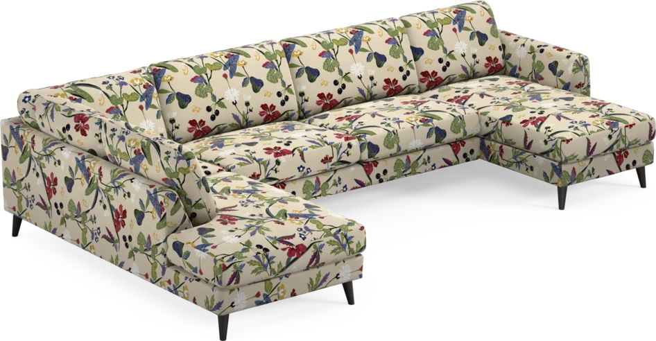 Bridge - 3-sits soffa med divan vänster och schäslong höger - Flerfärgad