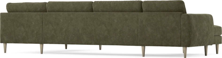 Bridge - 3-sits soffa med schäslong vänster och divan höger - Grön