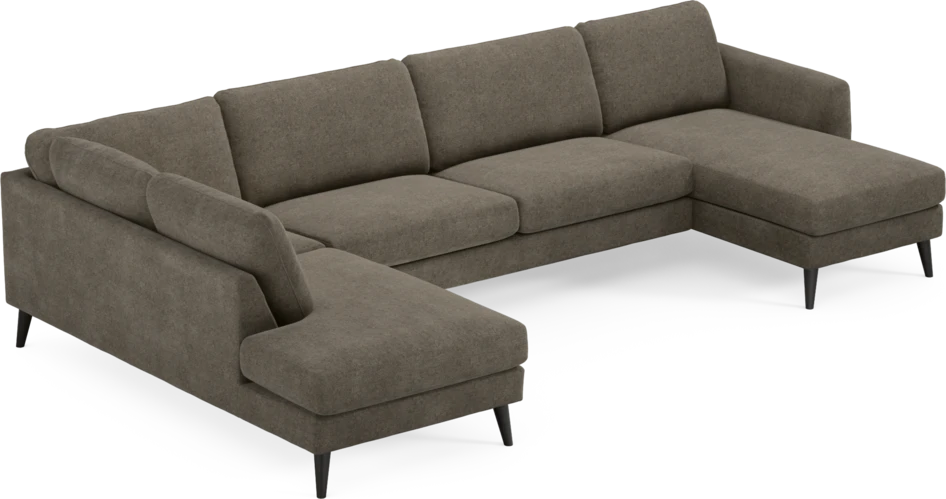Bridge - 3-sits soffa med divan vänster och schäslong höger - Brun