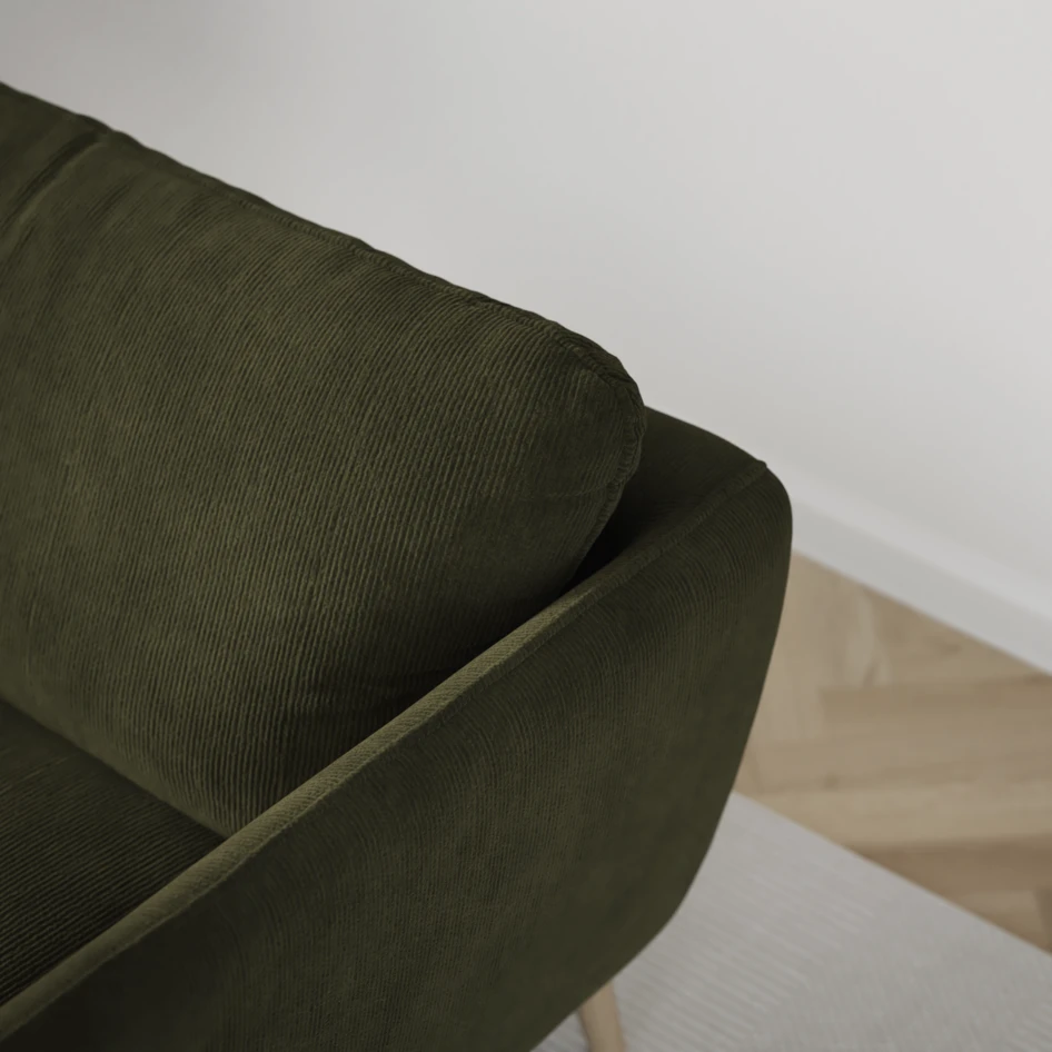 Madison Lux - 2-sits soffa med divan vänster och schäslong höger - Grön