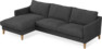 Winston - 3-sits soffa med schäslong, vändbar - Svart