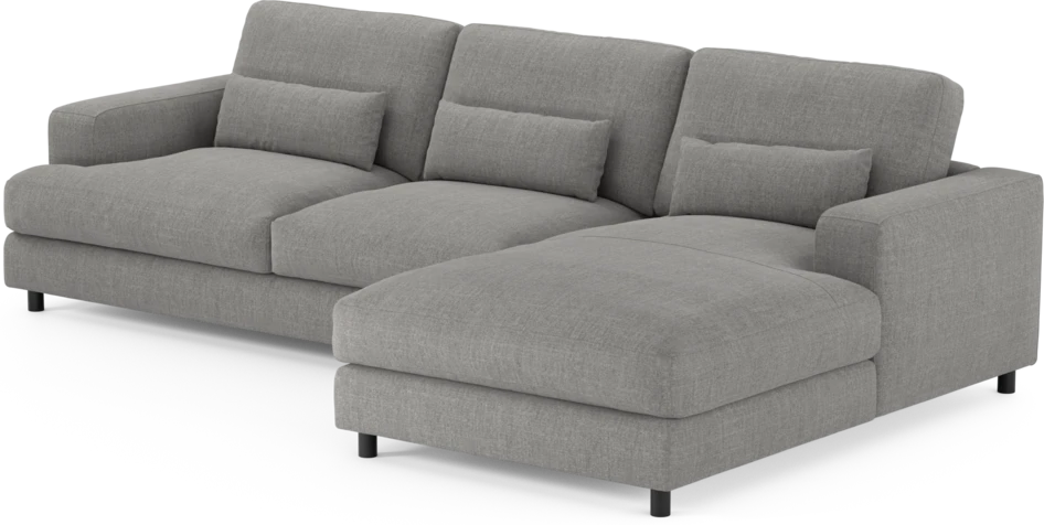 Noma - 3-sits soffa med schäslong höger - Grå