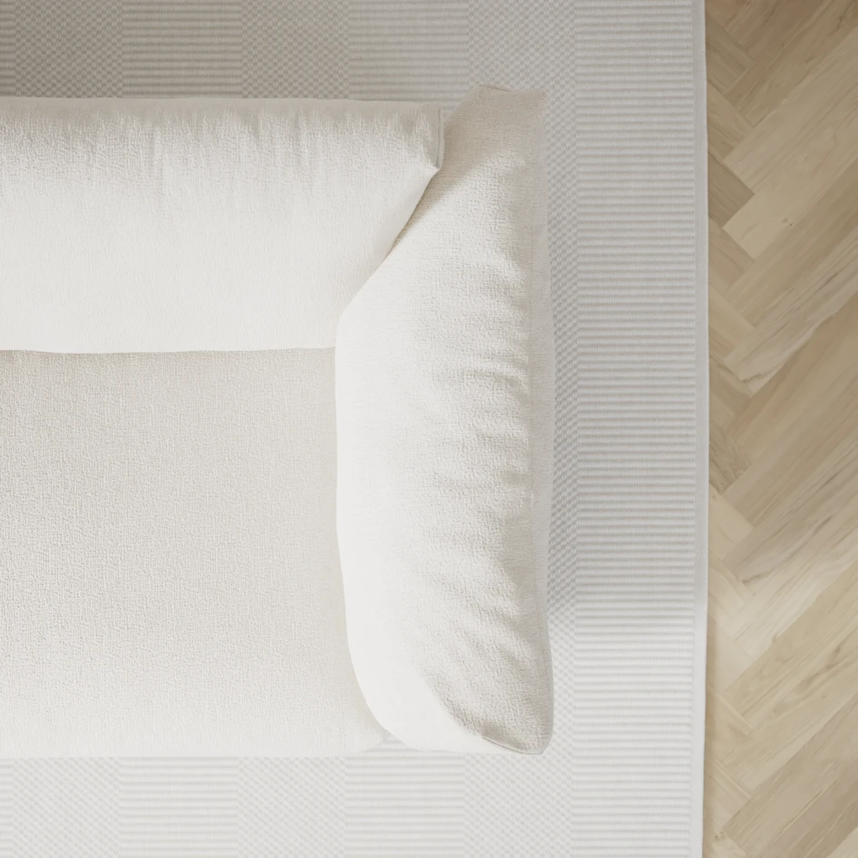Cherrie - 3-sits soffa med divan höger, fast klädsel - Vit
