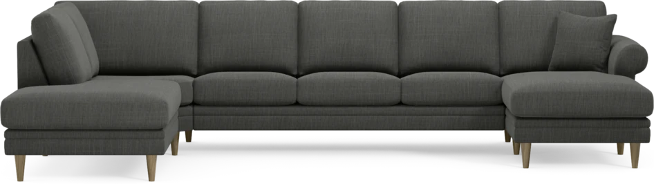 Eden - 3-sits soffa med divan vänster och schäslong höger - Grå