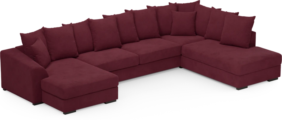 Town - 3-sits soffa med divan höger och schäslong vänster - Röd