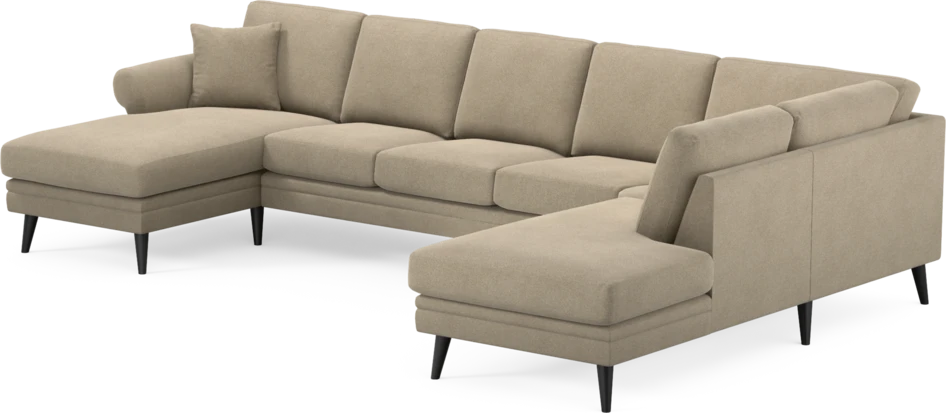 Eden - 3-sits soffa med schäslong vänster och divan höger - Beige
