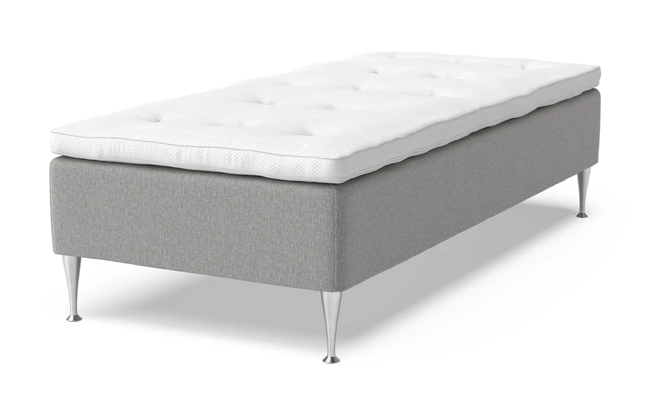 Sense Delux - Ramsäng, enkelsäng med bäddmadrass Sleep Delux vit - Grå