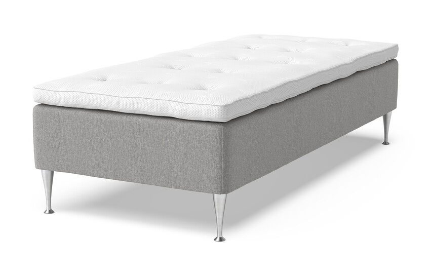 Sense Delux - Ramsäng, enkelsäng med bäddmadrass Sleep Delux vit - Grå