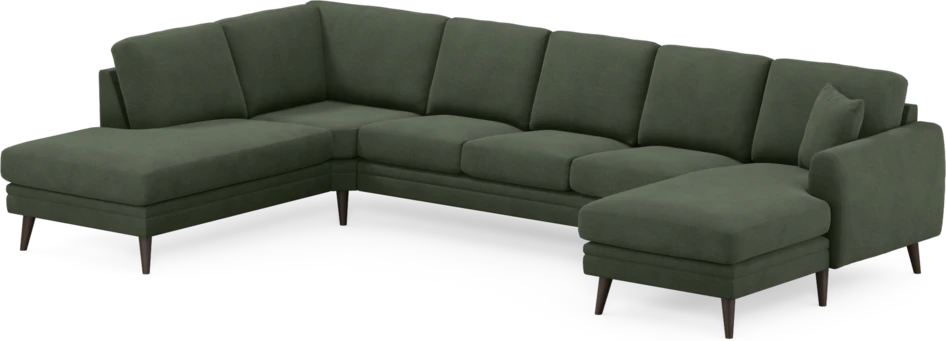 Eden - 3-sits soffa med divan vänster och schäslong höger - Grön