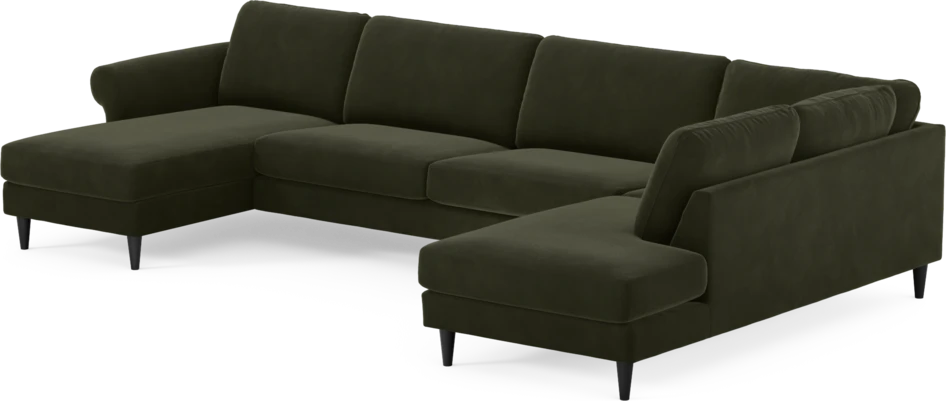 Bridge - 3-sits soffa med schäslong vänster och divan höger - Grön