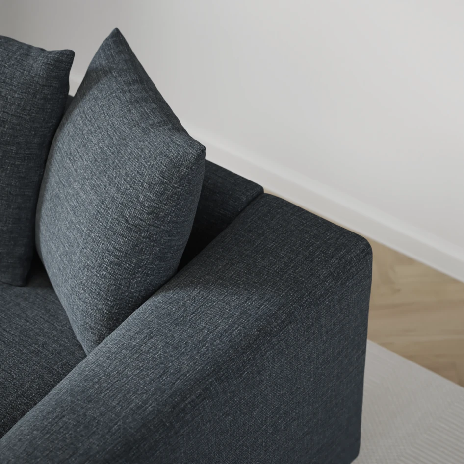 Town - 3-sits soffa med divan vänster - Blå