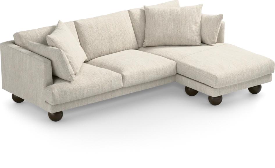 Harper - 4-sits med schäslong höger  - Vit