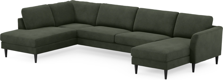 Bridge - 3-sits soffa med divan vänster och schäslong höger - Grön