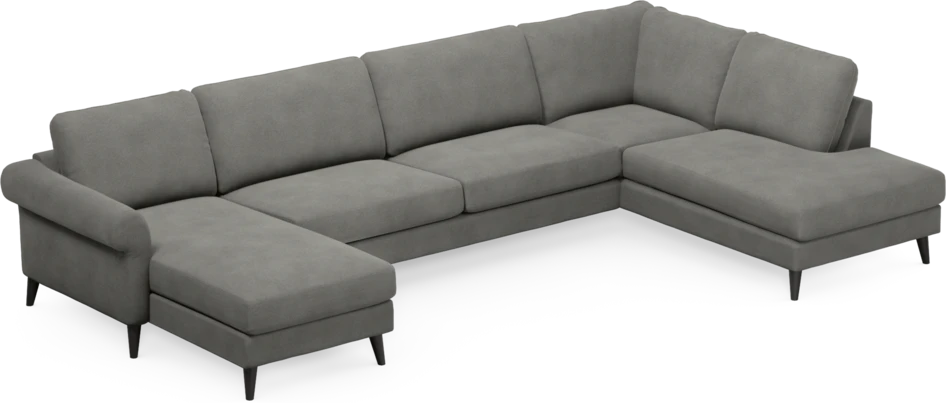 Bridge - 3-sits soffa med schäslong vänster och divan höger - Grå