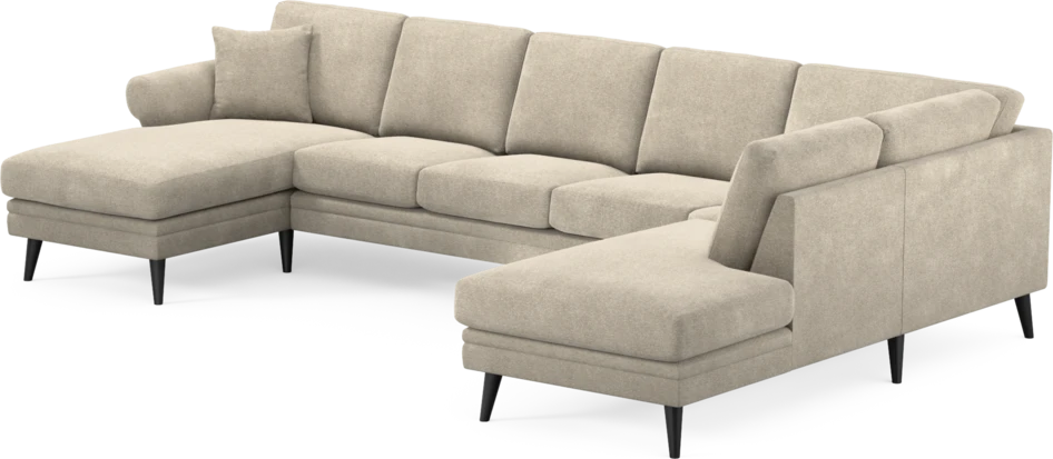 Eden - 3-sits soffa med schäslong vänster och divan höger - Beige