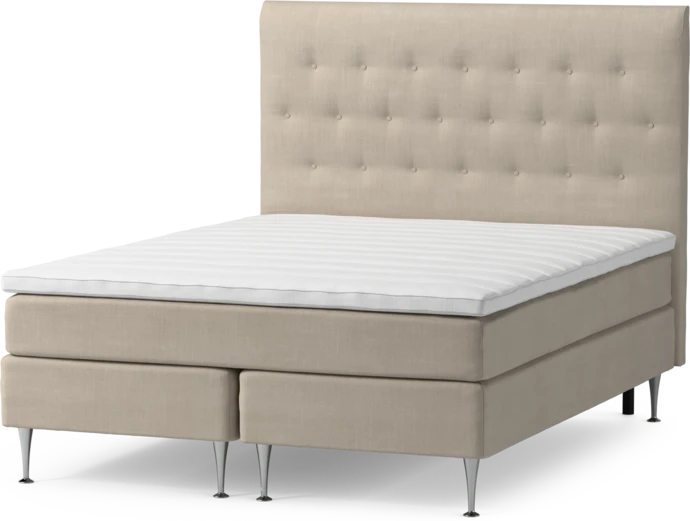 Roma Family, Kontinentalsäng, dubbelsäng med bäddmadrass och sänggavel pikerad, B 160-180