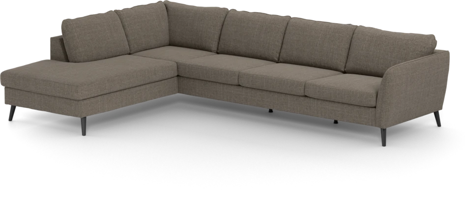 County - 3-sits soffa med divan vänster - Brun